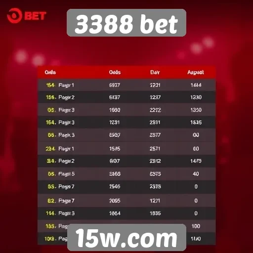 Comparação de odds entre 3388 bet e concorrentes